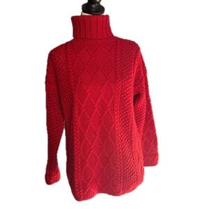 JCrew 100% Wool Cable Knit Turtleneck Sweater Sz S